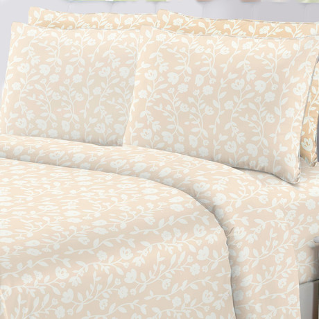 Juego de Sábanas de Microfibra King Size Flores