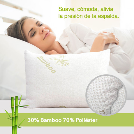 Almohada Bambú 50x90 cm Blanco