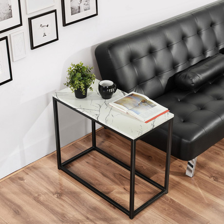 Mesa Lateral Marmoleado Negro
