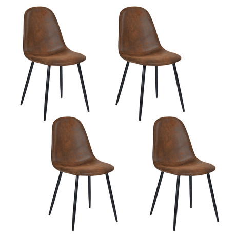 Pack de 4 Sillas de Comedor Vintage PU Terciopelo