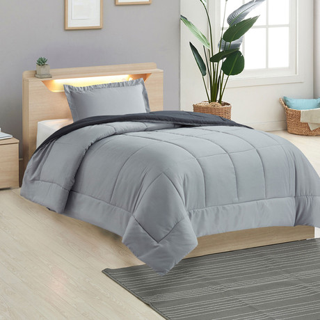 Plumón Reversible Marnie 1.5 Plazas Gris