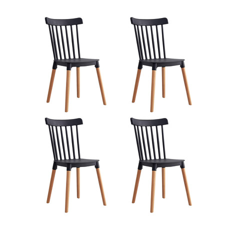 Pack 4 Sillas Clásicas Comedor Negro