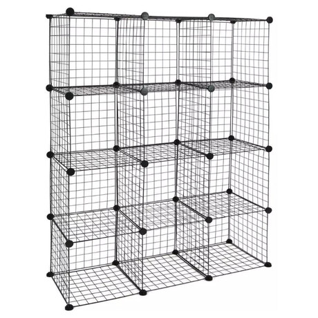 Estante 12 Cubos 147x37x111 cm - Negro