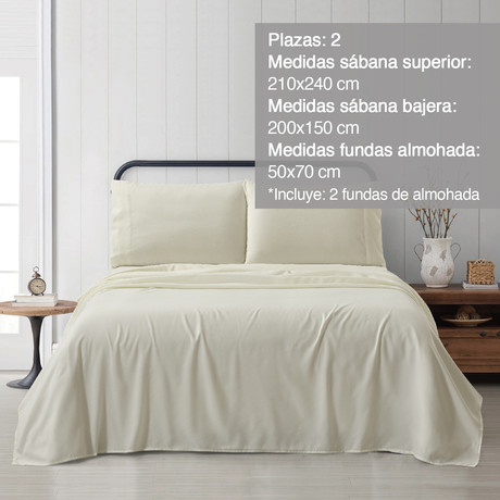 Sábanas de Microfibra Ellie 2 Pl Blanco