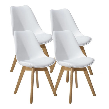 Pack 4 - Silla Tulip Con Cojín - Blanco