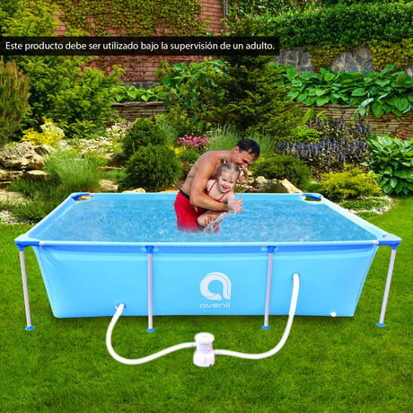Piscina con Filtro 2612L 66x179x258 cm Celeste