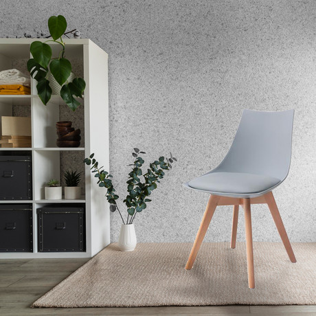 Pack 4 Silla Comedor con Patas de Madera Gris