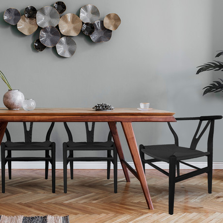 Pack 2 Sillas de Comedor Wishbone Negro