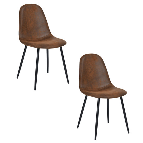 Pack de 2 Sillas de Comedor Vintage PU Terciopelo
