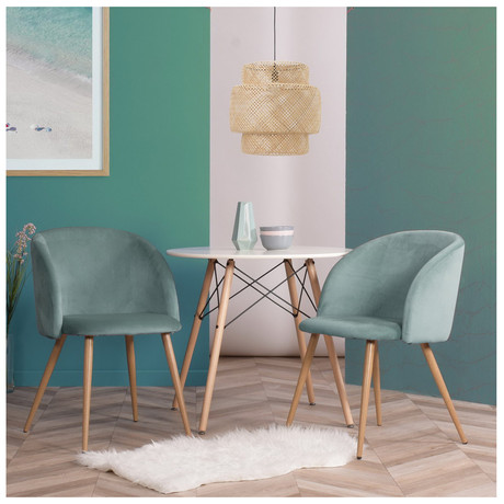 Pack 2 Sillas Comedor Lounge Terciopelo Verde