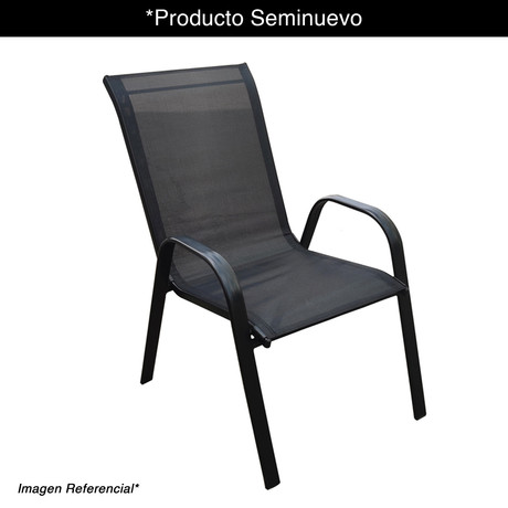 Silla de Terraza de Textileno y Acero Negro. Despacho comunas Santiago
