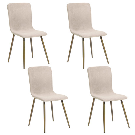 Pack 4 Sillas Comedor Sitial Gold Juliet Beige