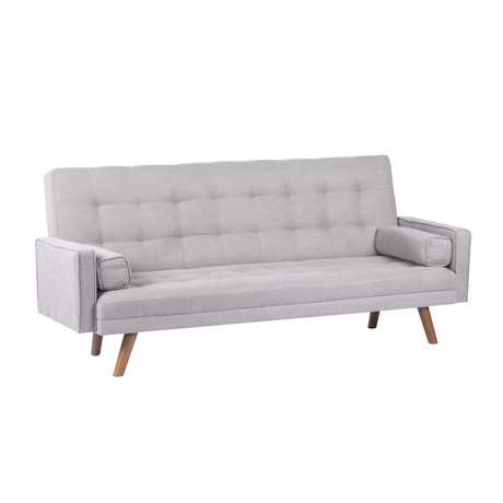 Sofá Cama Gris Patas de Madera