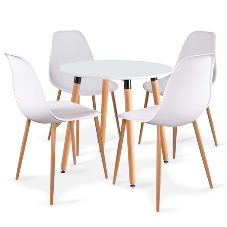 Comedor 4P Emily 80X74 + Sillas Charlton Pp Blanco