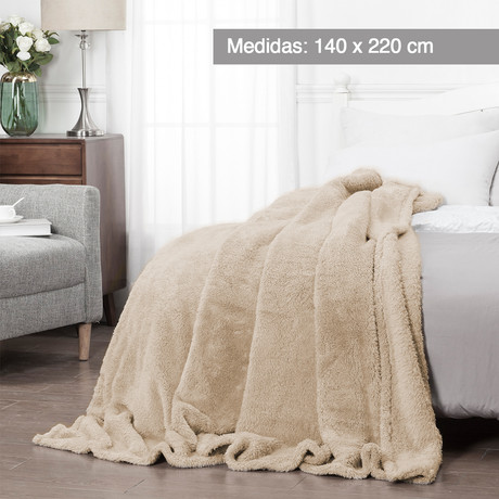 Manta Sherpa 140x220 cm Beige