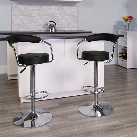 Pack 2 Pisos Bar Taburete Moderno Negro