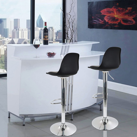 Pack 2 Silla Alta Bar Taburete Orlando-T Negro