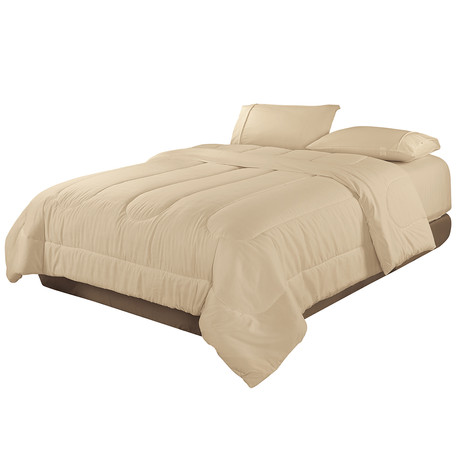 Set Plumón + Juego de Sábanas 2 Plazas Beige