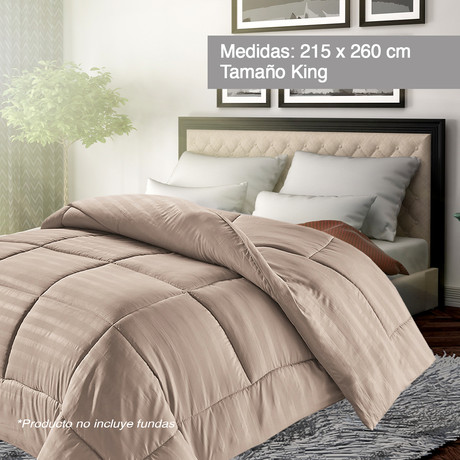 Plumón Liso King Size Beige