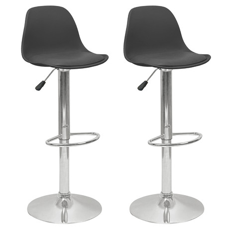 Pack 2 Silla Alta Bar Taburete Orlando-T Negro