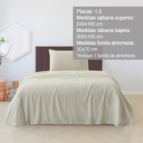 Sábanas de Microfibra Ellie 1.5 Pl Blanco