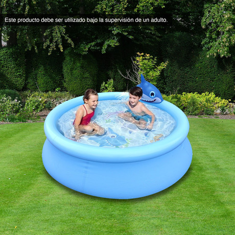 Piscina Infantil Tiburones 770 L 47x190 cm Celeste