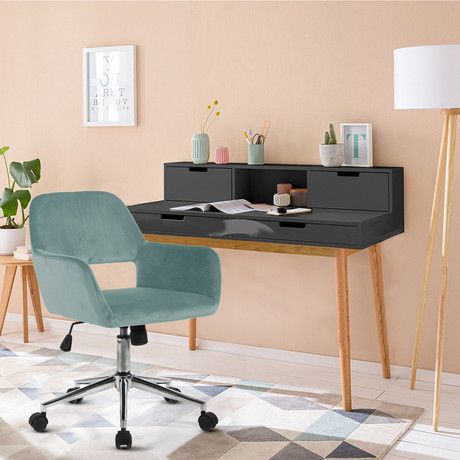 Silla Oficina Cromwell Terciopelo Aqua