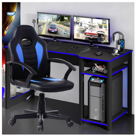Silla Gamer Rolling Ergonómica - Azul