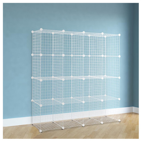 Estante Metal 16 Cubos - Blanco