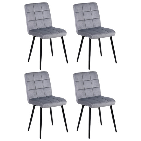 Pack de 4 Sillas de Comedor Modernas Novahus Velvet Gris