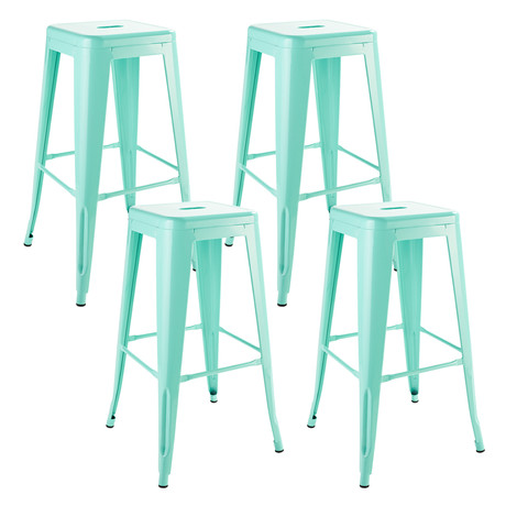 Pack 4 Pisos de Bar Metal Tolix Menta