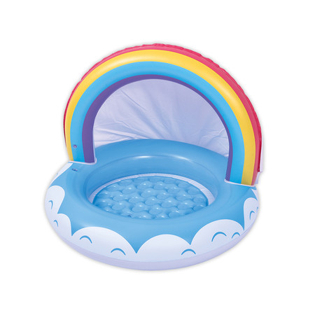Piscina Inflable Forma de Arcoíris Celeste 40 Lt