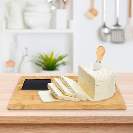 Tabla de Quesos Rectangular M con Utensilios Beige