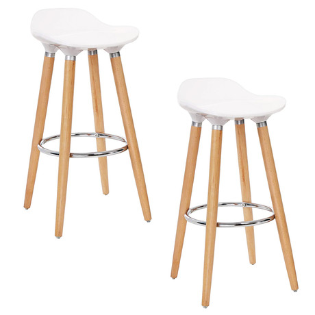Pack 2 - Piso De Bar Taburete Jasmine Abs - Blanco