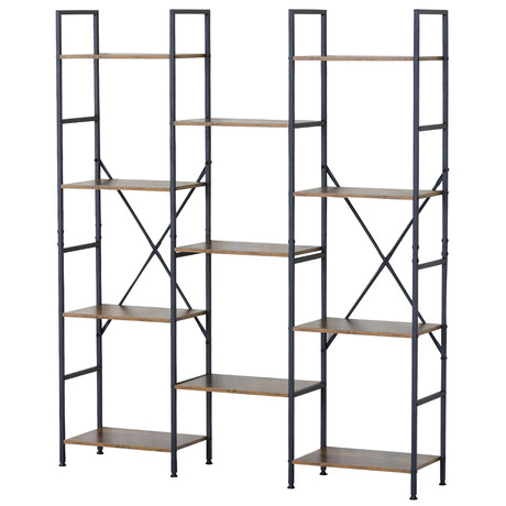 Estante Multinivel Industrial Café 50x125x27 cm