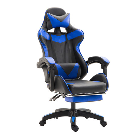 Silla Gamer Ultimate Racing con Reposapiés Azul
