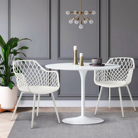 Pack 2 Sillas de Comedor de PVC Blanco