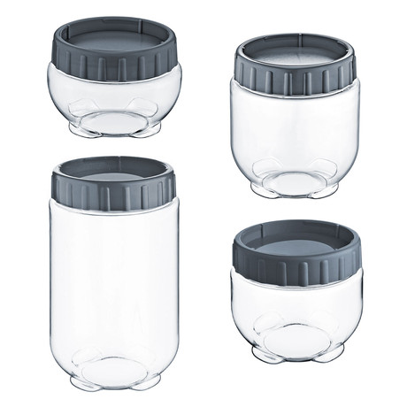 Set 4 Frascos Alimento Gris