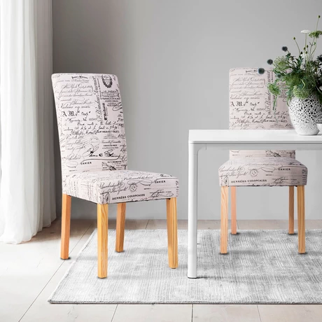 Silla de Comedor Estampada Acolchada Beige