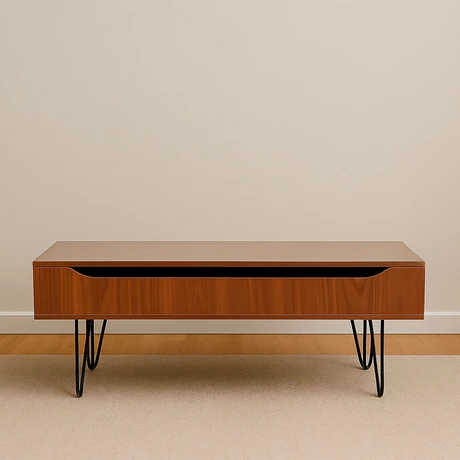 Mesa de Centro con Alamcenamiento Rectangular Café