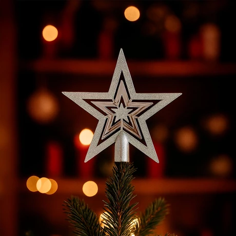 Estrella Navidad Plateada Plateado