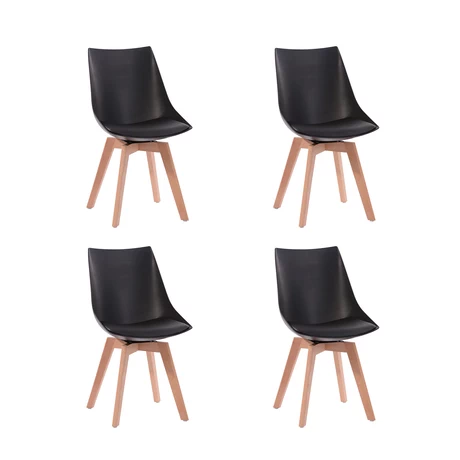 Pack 4 Sillas de Comedor Otawa Negro