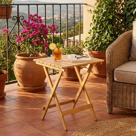 Mesa de Madera Bamboo Plegable 47×50×57 Cm