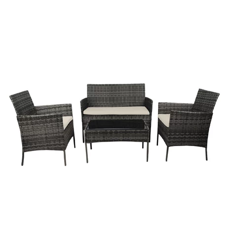 Set Terraza 4 Piezas Positano Mesa + Sillón Negro