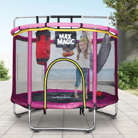 Cama Elástica Infantil Max Magic Rosada con Accesorios 140cm