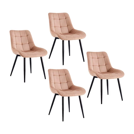 Pack 4 Sillas Comedor Terciopelo Enrico Beige