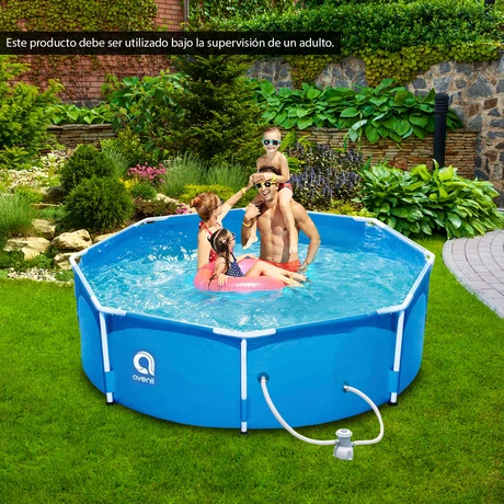 Piscina con Filtro 4383 L 76x300 cm Celeste