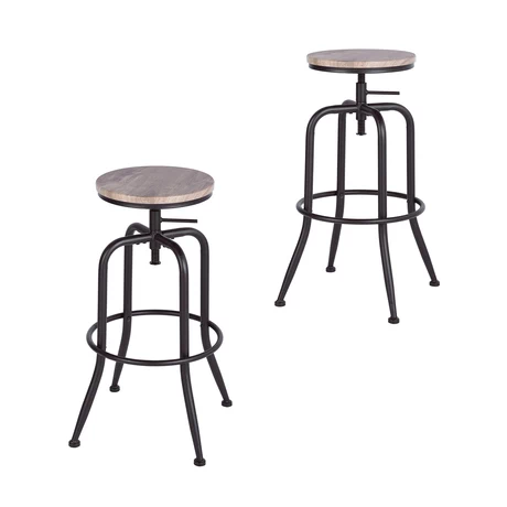 Pack 2 Pisos Bar Taburete Altura Ajustable Café