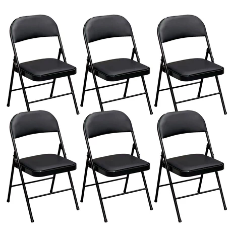 Pack  6 Silla Plegable Acolchada Negra Fold - vista alternativa
