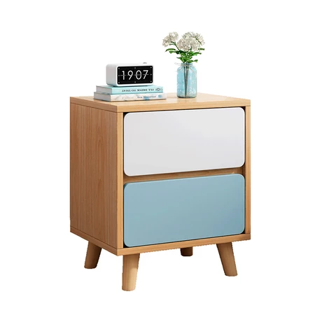 Velador de Dos Gavetas 38x34x40 cm Beige